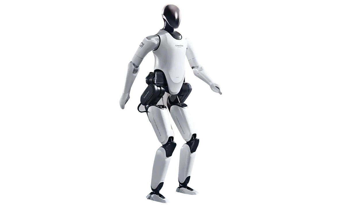 CyberOne is fitted with advanced arms and legs, supports bipedal-motion posture balancing, and reaches a peak torque of up to 300 Nm.