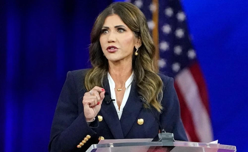 A South Dakota government ethics board Wednesday, Aug. 3, 2022, pressed forward in its investigation of two complaints against Gov. Noem or allegations she misused the powers of her office. (AP/File Photo)