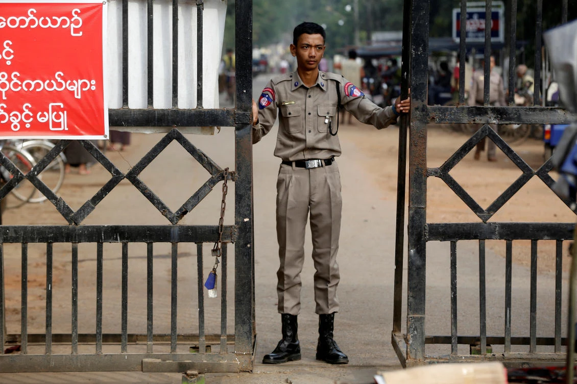 Former ambassador Vicky Bowman and her husband, artist Htein Lin, were taken to Yangon’s Insein prison, above, the diplomatic source said. (Reuters)
