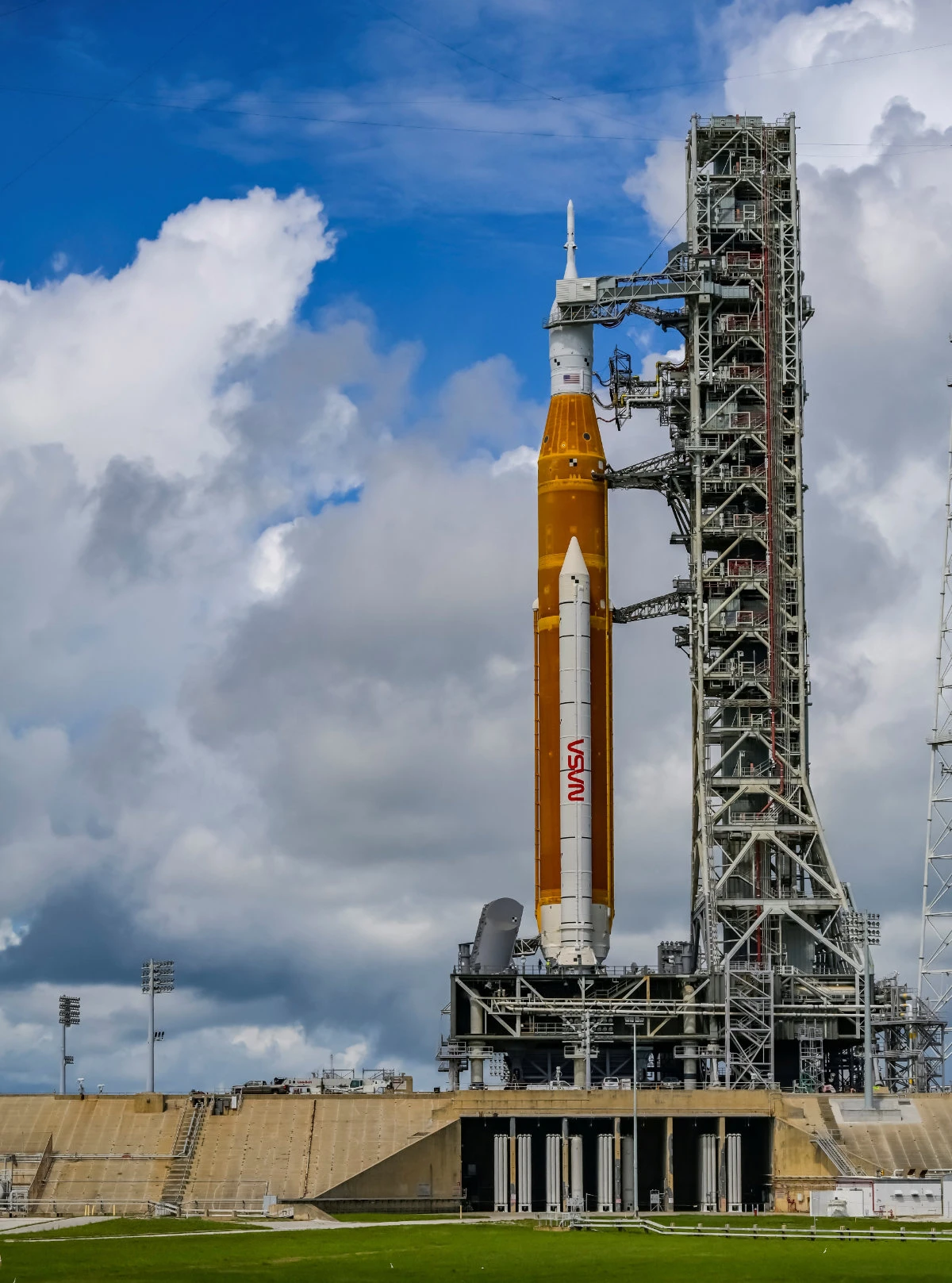 NASA's next-generation moon rocket stands on a launch pad in preparation for the Artemis 1 mission, at Cape Canaveral, Florida, on August 25, 2022.(Reuters)