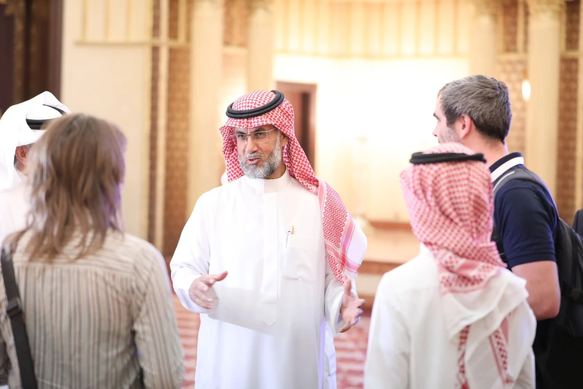 The CEO of the Saudi Geological Survey, Abdullah Al-Shamrani, talks to reporters on the sidelines of Umm Ad Damar Bidder’s Conference in Jeddah on Tuesday. Supplied