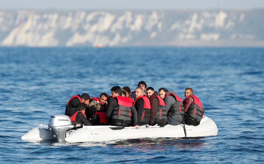 Migrants attempt to cross the English Channel from France to the UK, Aug. 4, 2021. (Reuters)
