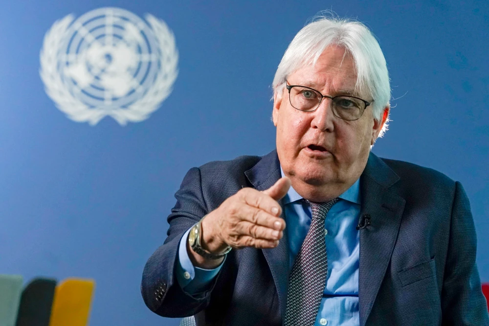 Martin Griffiths, the United Nations humanitarian chief, speaks during an interview with The Associated Press at U.N. headquarters. (AP)