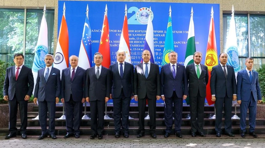 Foreign ministers and officials of the SCO meet in Dushanbe, Tajikistan, July 14, 2021. (Reuters)