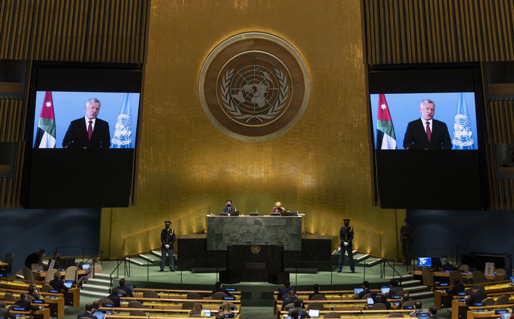 Jordan’s King Abdullah II has criticized how Israel was abusing Christians in a speech at the UN General Assembly. (AFP)