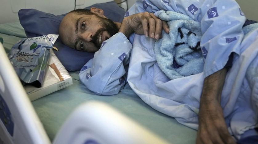 Khalil Awawdeh in Asaf Harofeh Hospital, Be’er Ya’akov, Israel, Aug. 24, 2022. (AP Photo)