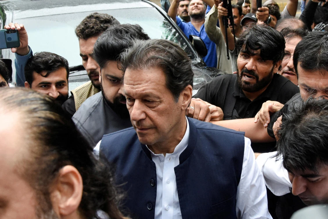 Pakistan’s former Prime Minister Imran Khan, who is facing terrorism charges related to what police said was a threat to Islamabad police chief and a female judge. (FILE/REUTERS)