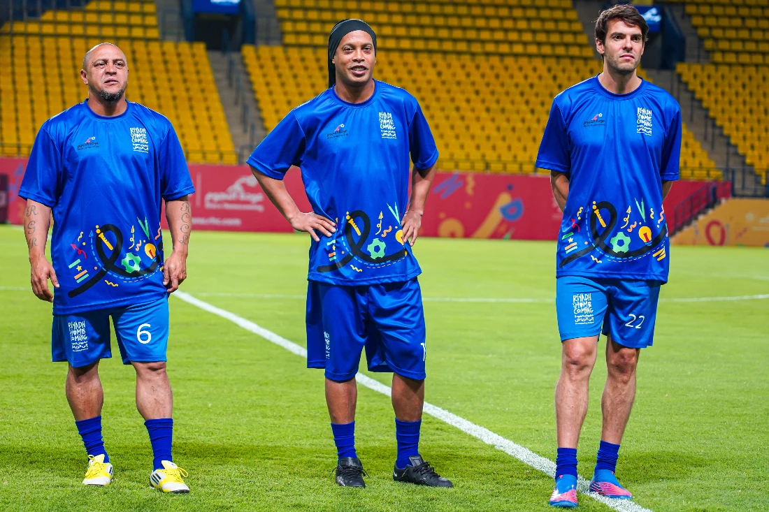 100 school kids beat trio of Brazilian football legends at Riyadh Homecoming Festival