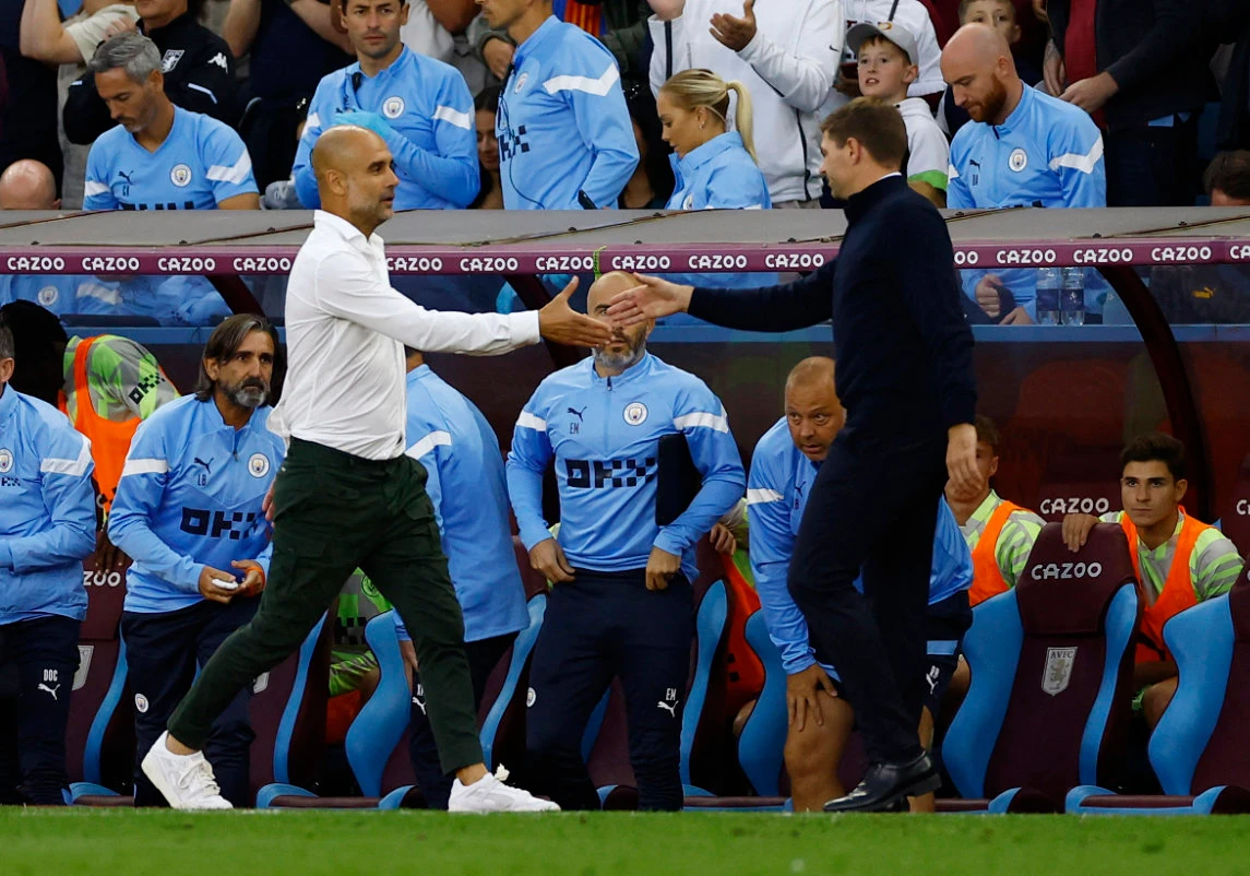 Pep Guardiola’s Man City currently look a juggernaut, fueled by new signing Erling Haaland’s 10 goals in his first six Premier League games, and are favored by many for a first Champions League title. (Reuters/File)