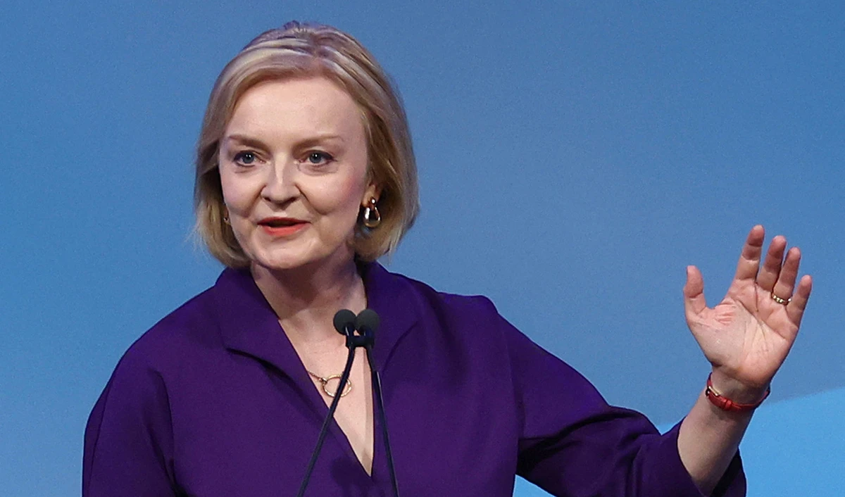 Liz Truss speaks after being announced as Britain's next Prime Minister at The Queen Elizabeth II Centre in London, Britain on September 5, 2022. (REUTERS)