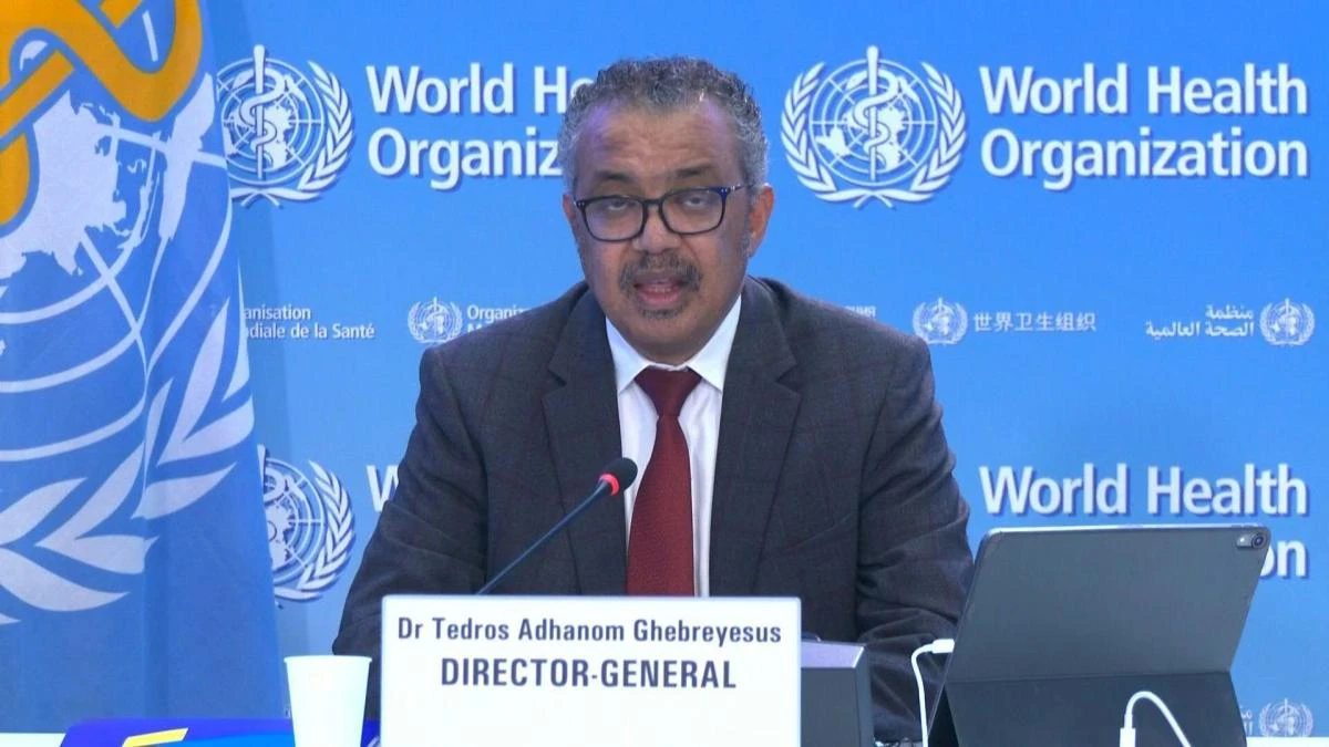 WHO’s Director General, Tedros Adhanom Ghebreyesus speaking at a press conference on Covid-19, Monkeypox and other issues in Geneva. (AFP)