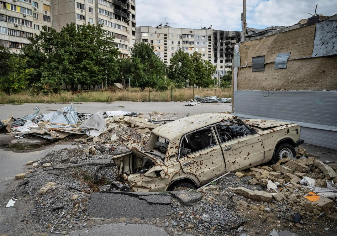 Saltivka, above, is one of the most damaged residential areas in Kharkiv, Ukraine. (Reuters)