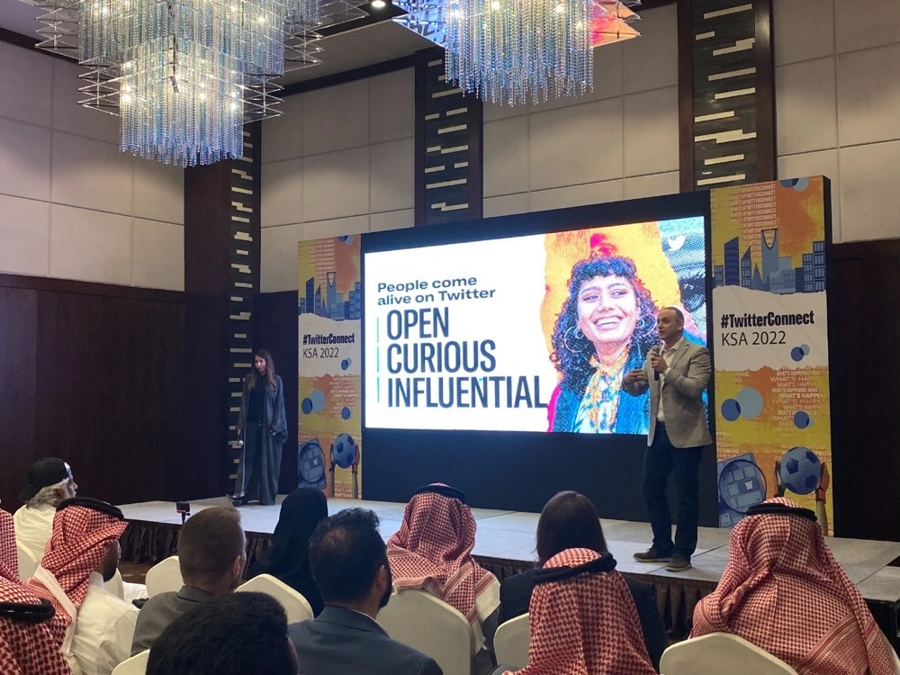 Rabih El-Khoury, Head of Agencies at Twitter in the Middle East and North Africa, speaking at a forum in Riyadh on Wednesday. (Supplied)