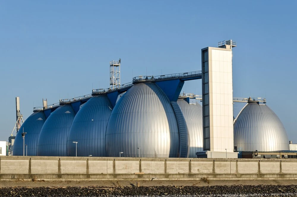 Gas storage tanks in the harbour area in Hamburg, Germany. (Shutterstock)