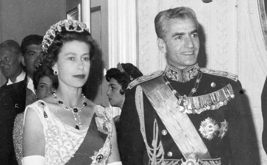 The Shah of Iran with Queen Elizabeth II in the 1950s. (Shutterstock)