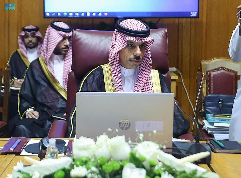 Saudi Arabia’s Foreign Minister Prince Faisal bin Farhan chairs Arab League ministerial meeting. (SPA)