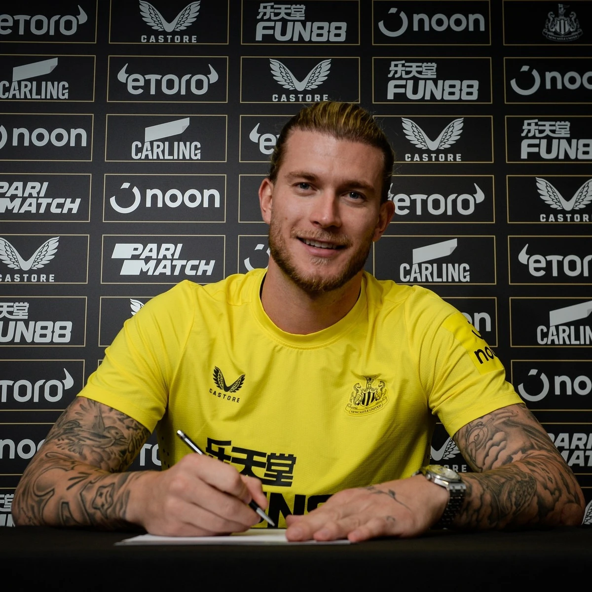 The Liverpool goalkeeper Loris Karius said he was excited to make the move to St. James’ Park. (Facebook: Newcastle United)