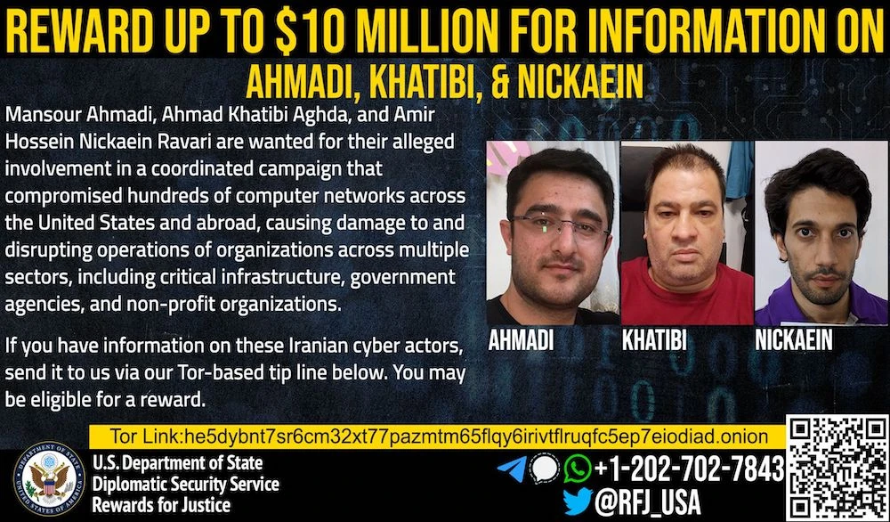 3 Iranian citizens charged in broad hacking campaign in US