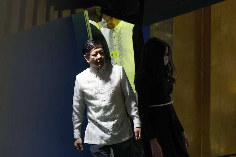 Philippine President Ferdinand Marcos Jr. arrives to speak at the 77th session of the United Nations General Assembly (UNGA) at U.N. headquarters. (AFP)