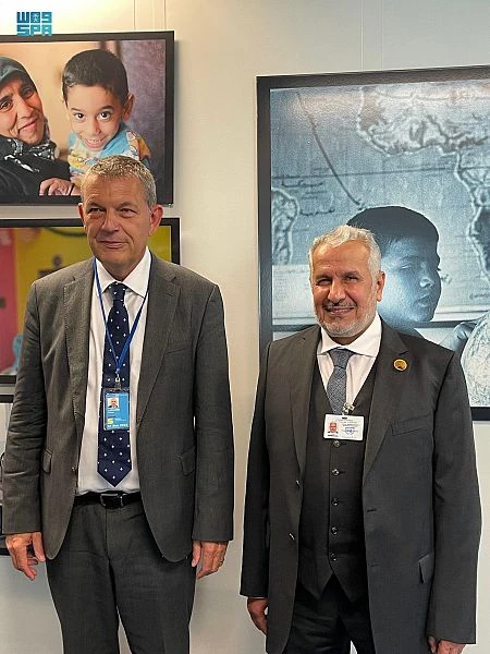 KSRelief Supervisor-General meeting with UNRWA Commissioner-General. (SPA)