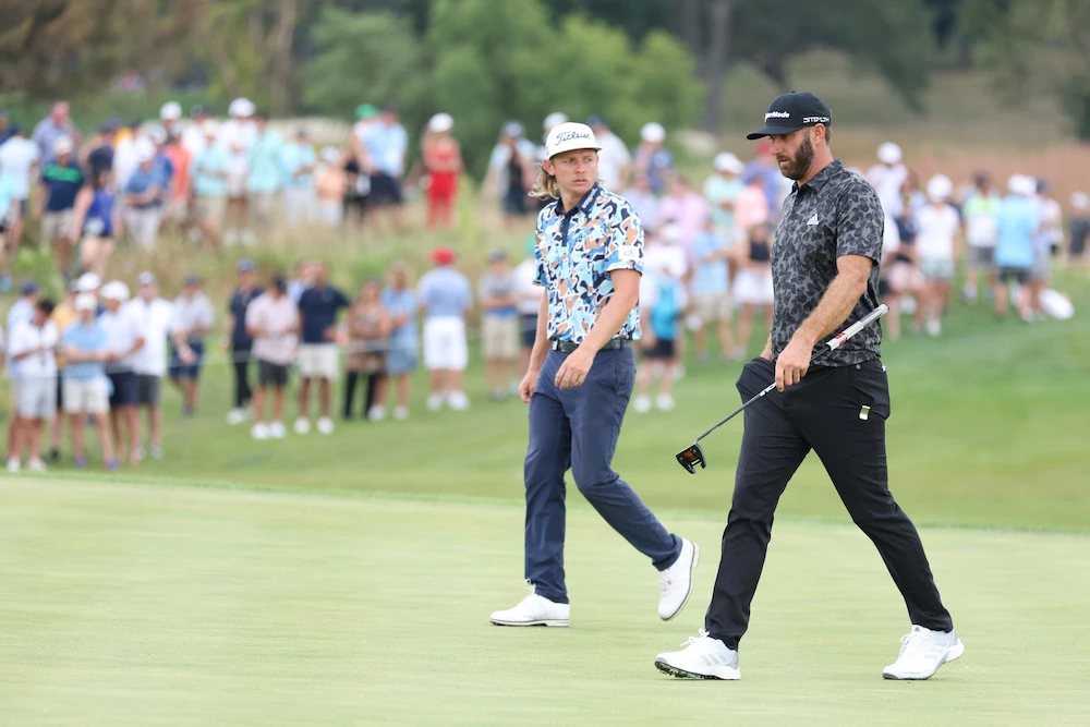Australia’s Cameron Smith, left, and Dustin Johnson of the US will lead a strong field at the LIV Golf Invitational Bangkok. (LIV Golf)