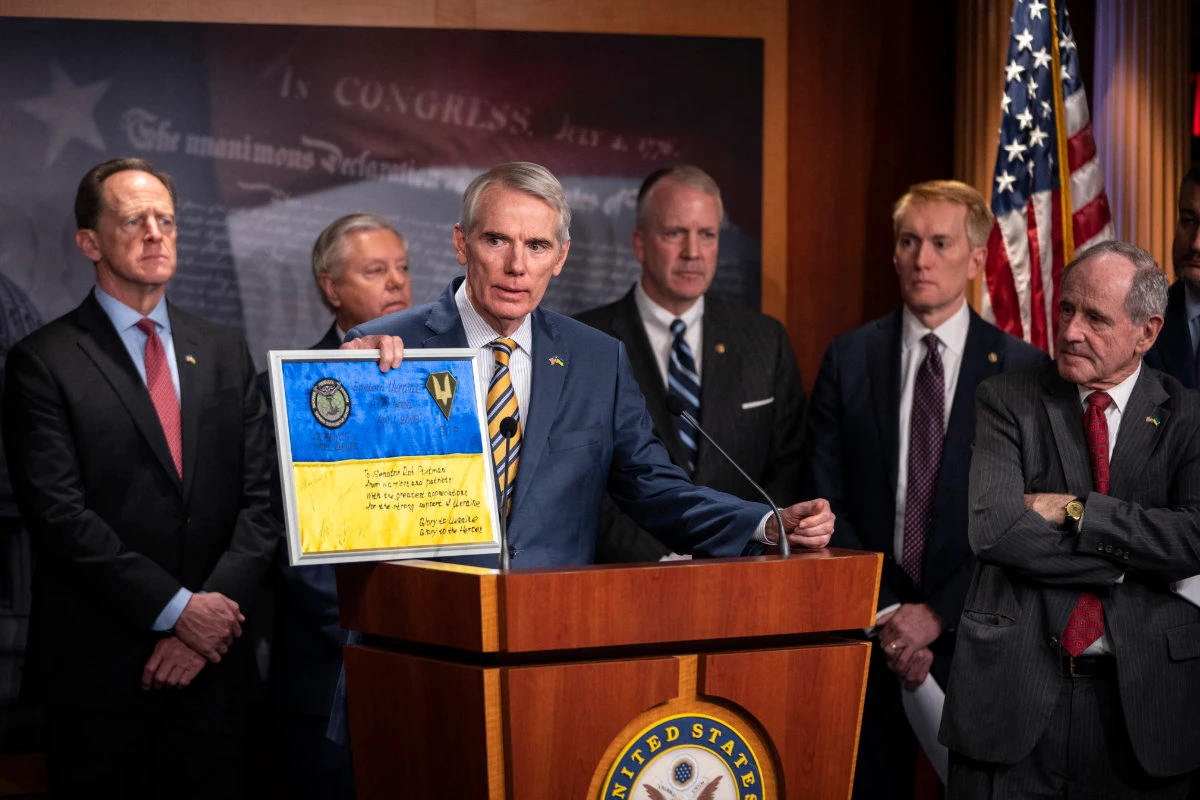 Republican US senators join a news conference about the Russian invasion of Ukraine in Washington, DC. (AFP file)