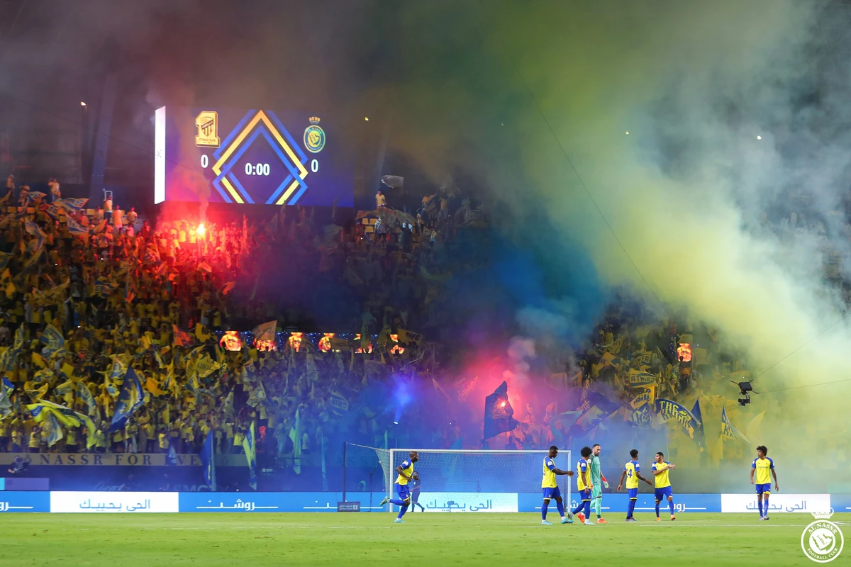 The Classico between Al-Nassr and AL-Ittihad saw an electric atmosphere but no goals at Mrsool Park. (Twitter:@AlNassrFC)