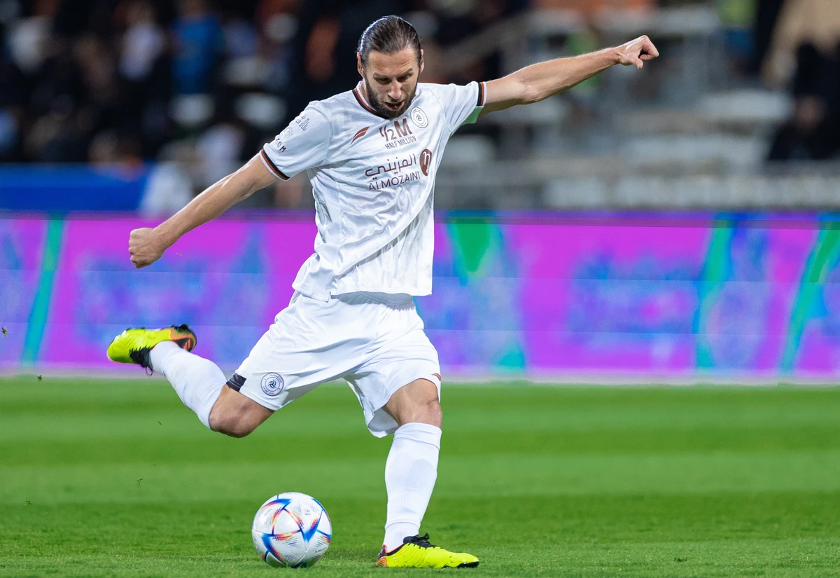 Al-Shabab’s Grzegorz Krychowiak scored twice in the 2-1 win over Al-Fayha. (Twitter/@AlShababSaudiFC)