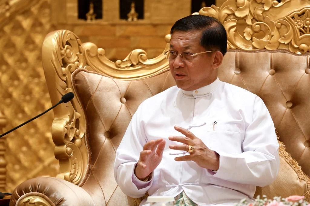 The junta led by Min Aung Hlaing has justified its power grab pointing to alleged fraud in the 2020 elections, which Aung San Suu Kyi’s National League for Democracy party won easily. (AFP)