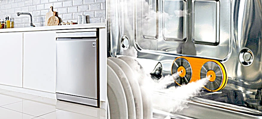 Designed to clean all dishes the first time, LG QuadWash Dishwasher is equipped with the multi-directionally rotating arms that shoot water streams in various angles that reach every corner of the dishwasher. (Supplied)