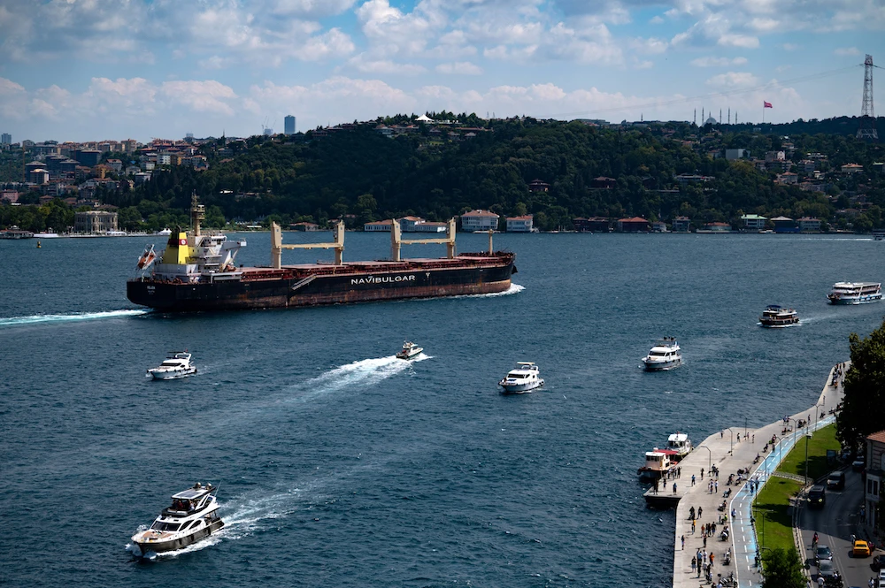 A shipment of Ukrainian grain reaches Turkey in August after a deal between Russia and Ukraine. (AFP)