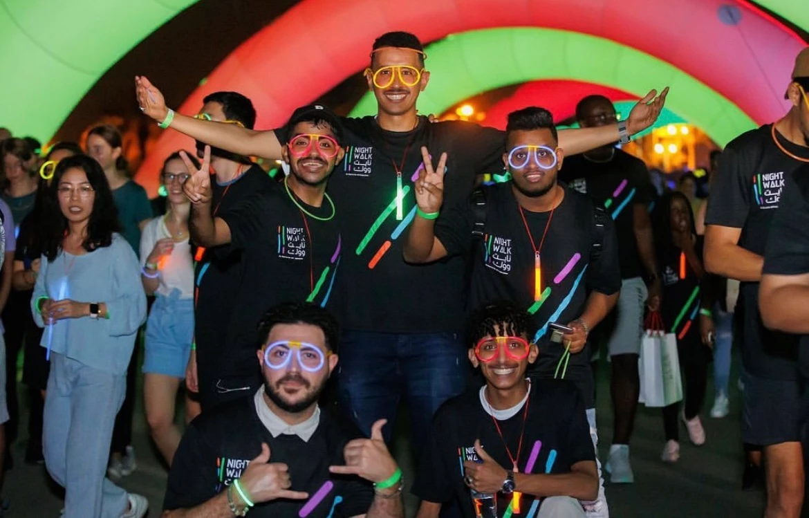 The ‘glow’ of excitement was seen at the Night Walk event hosted by the Saudi Sports for All Federation (SFA) on Thursday, Oct. 13, in Jeddah City at King Abdullah University of Science and Technology (KAUST).