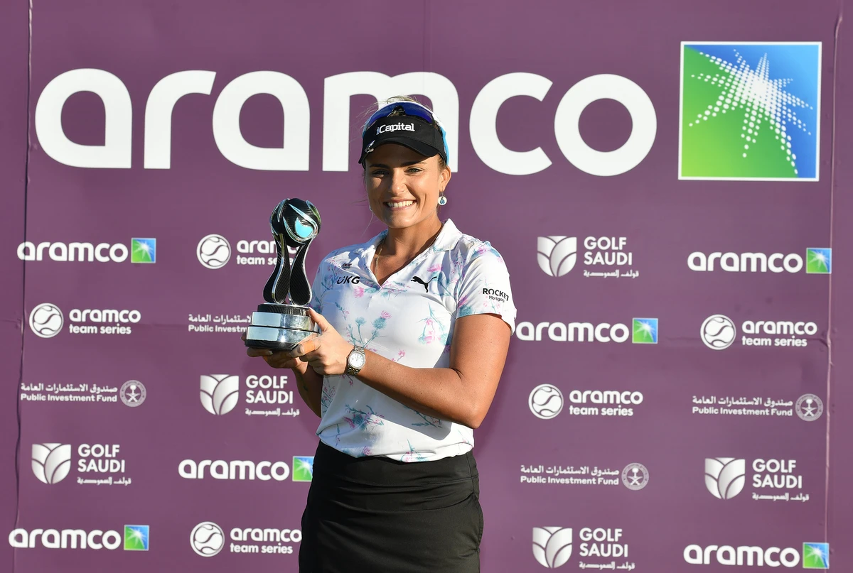 Lexi Thompson has won the individual title at Aramco Team Series New York. (Supplied)