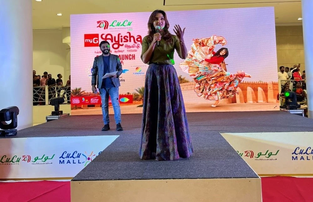 Manju Warrier, known in her homeland as ‘Lady Superstar,’ visited Saudi Arabia to premiere the trailer for her latest film ‘Ayisha.’ (AN Photo)