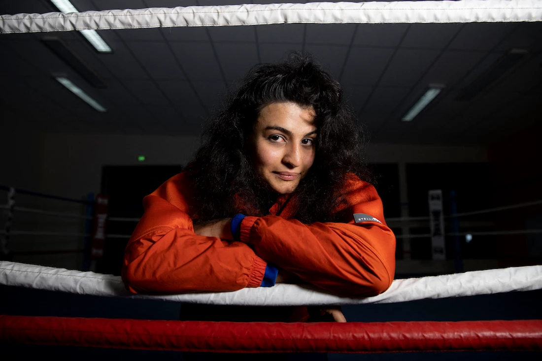 In 2019 she became the first female boxer from Iran to fight in France. (File/AFP)