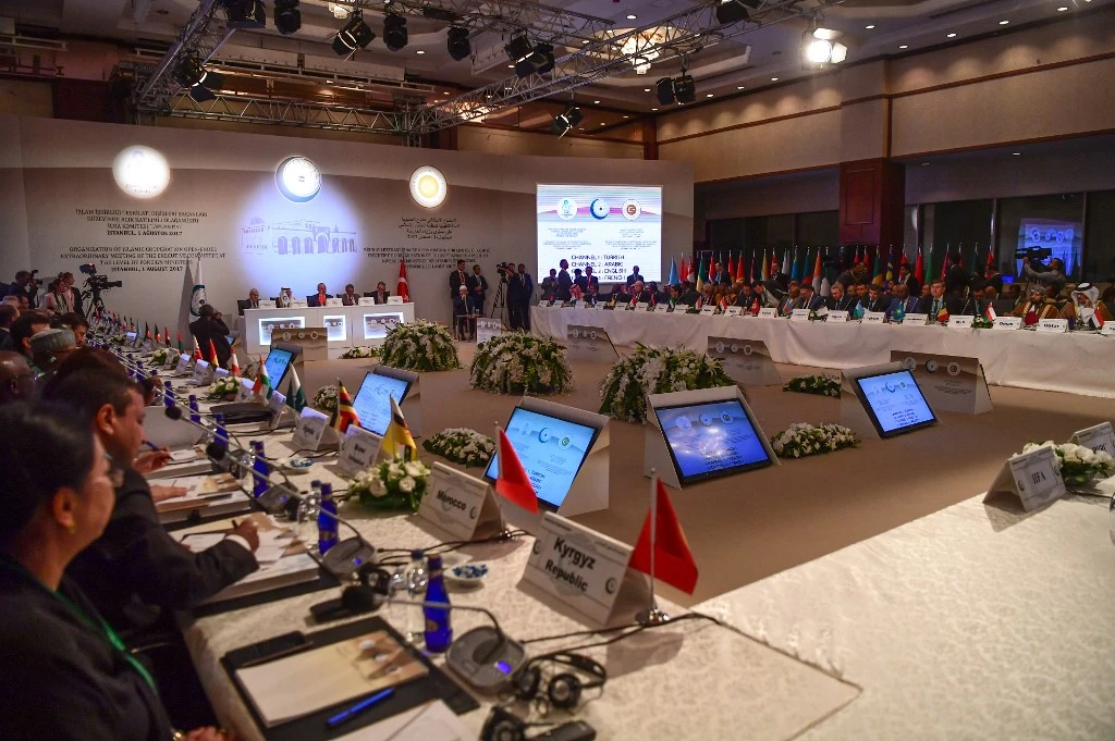 Attendees participate in an OIC meeting in Istanbul. (File/AFP)