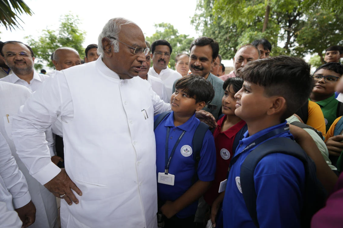Mallikarjun Kharge, from the southern state of Karnataka, was backed by the party’s top leaders and received more than 80 percent of the votes, local media reported. (AP)