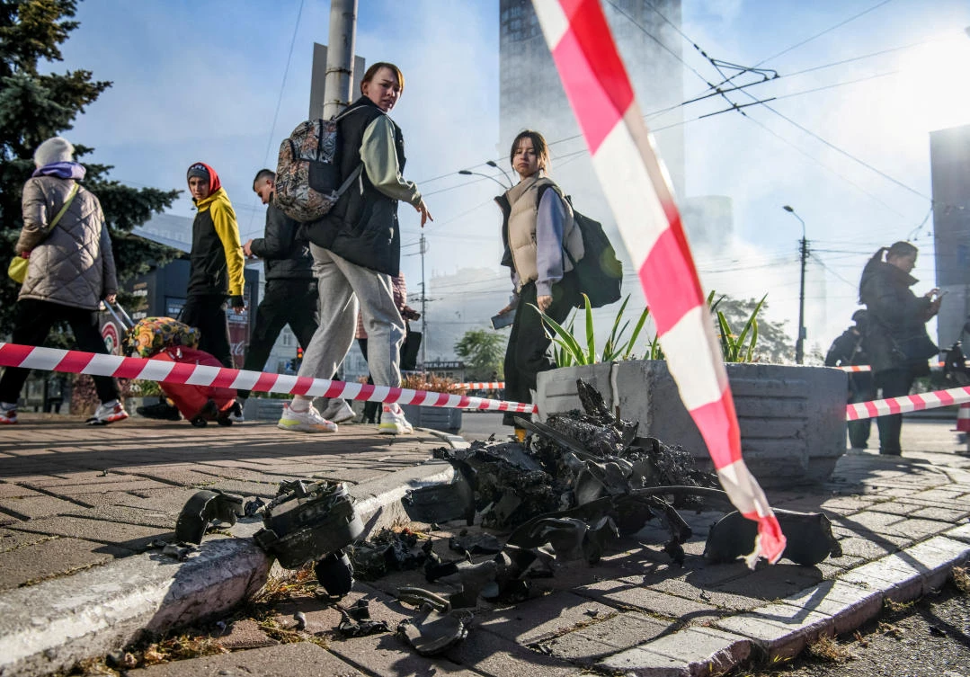 Russia launched dozens of Iranian-made Shahed 136 drones at Ukrainian cities in the past two weeks. (Reuters)