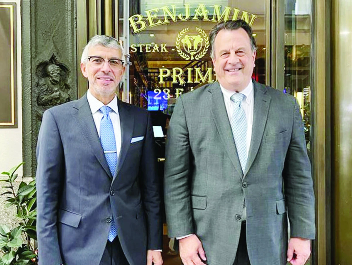 Saudi Ambassador Abdulaziz M. Al-Wasil and UN coordinator David Gressly. (SPA photo)
