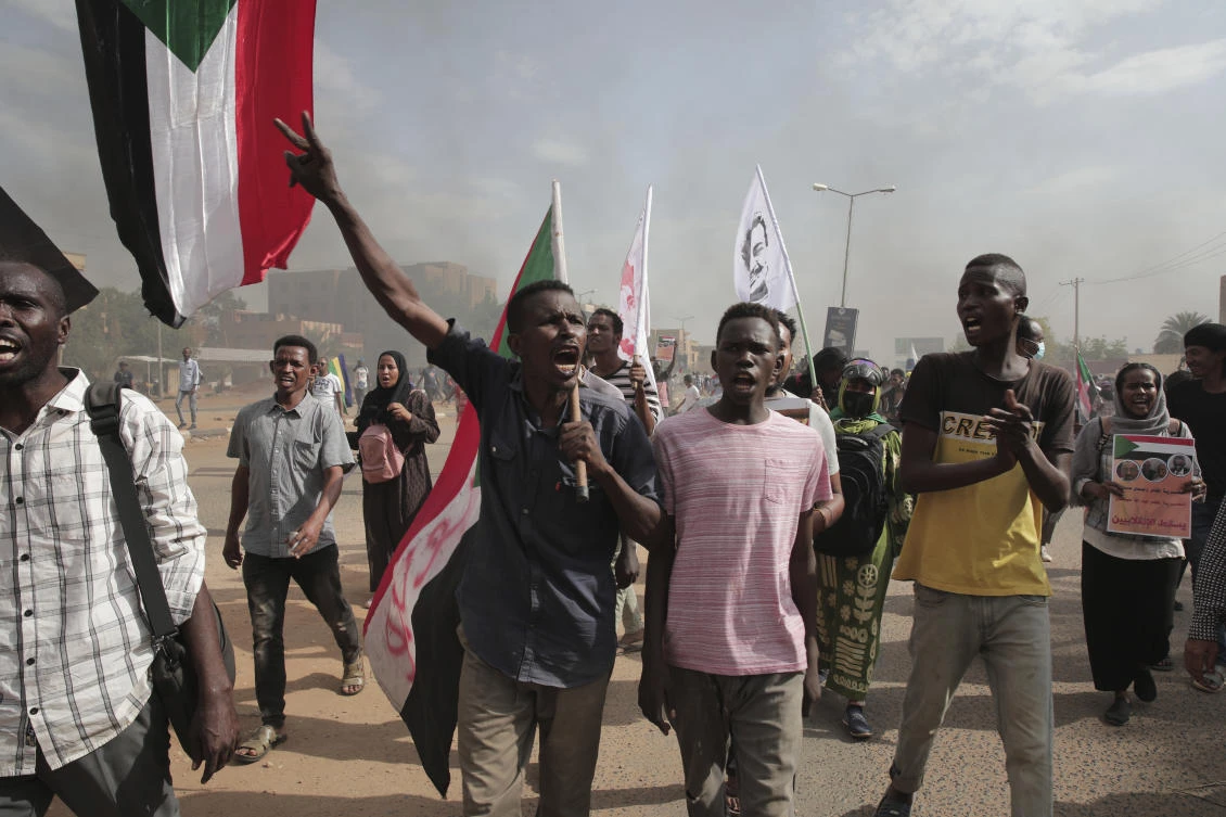 Sudan protesters defy crackdown to mark coup anniversary