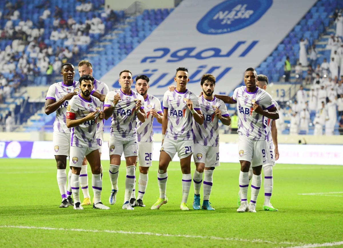 Al-Ain players celebrate during their 3-1 win against Al-Nasr. (Twitter: @alainfcae)