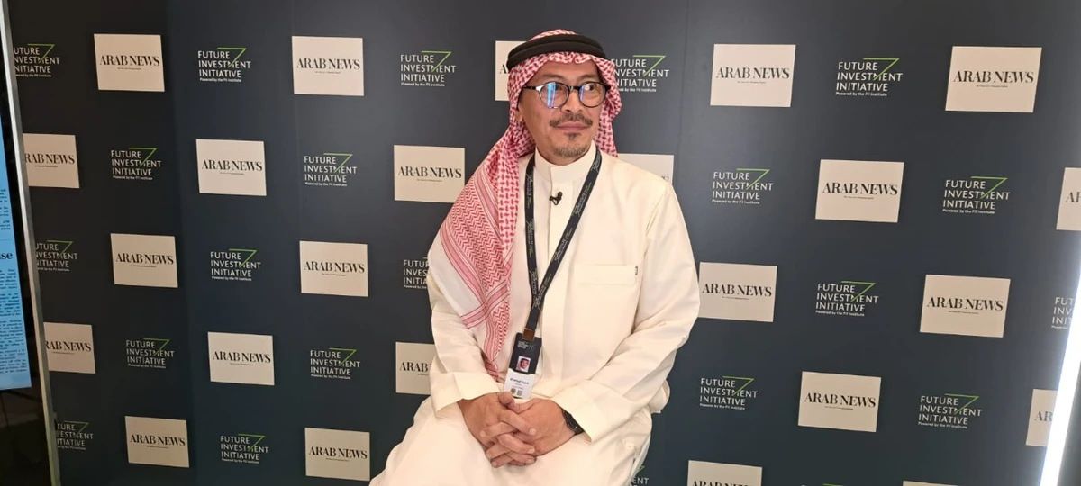 Saudi Arabian Airlines Group Chief Marketing Officer Khaled Tash speaking to Arab News on the sidelines of the Future Investment Initiative in Riyadh