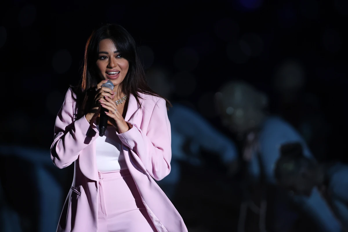 Rahma Riad’s single features a shout out to the female referees officiating the tournament. (Getty Images)