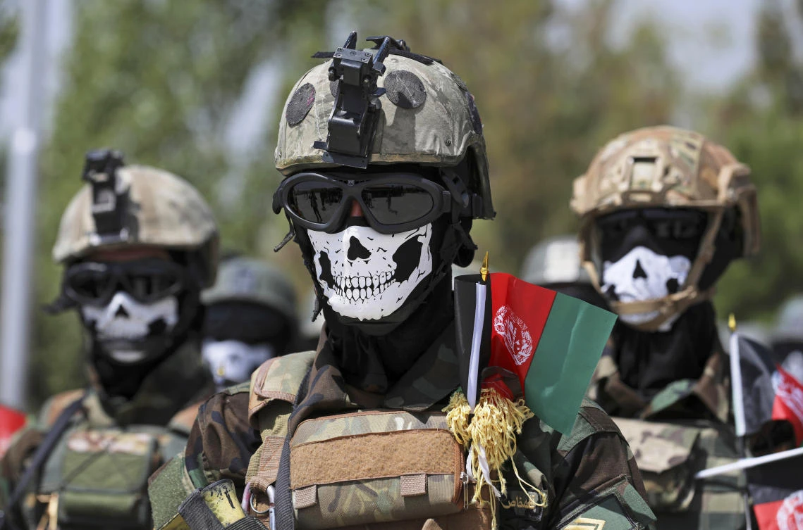 New Afghan Army special forces attend their graduation ceremony at the Kabul Military Training Center (KMTC) in Kabul, Afghanistan, July 17, 2021. (AP Photo)