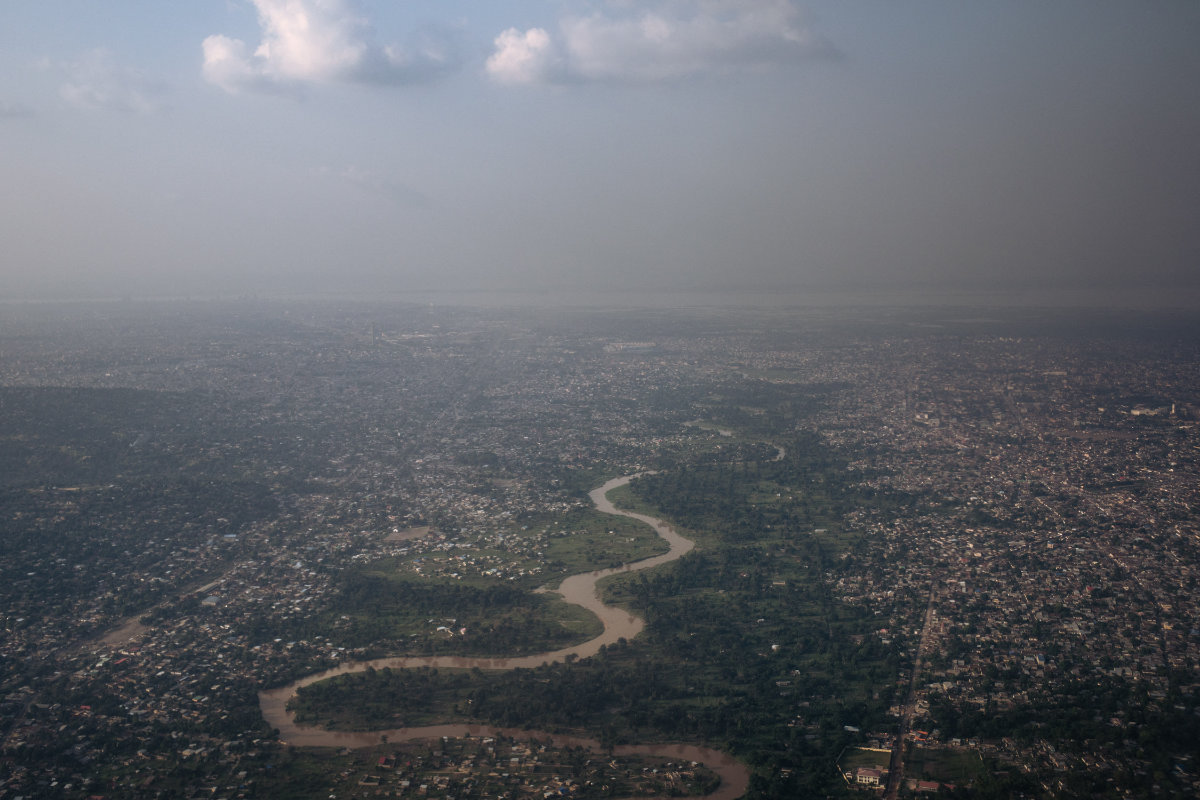 An aerial sunset view of Kinshasa, capital city of the Democratic Republic of Congo. (AFP file)