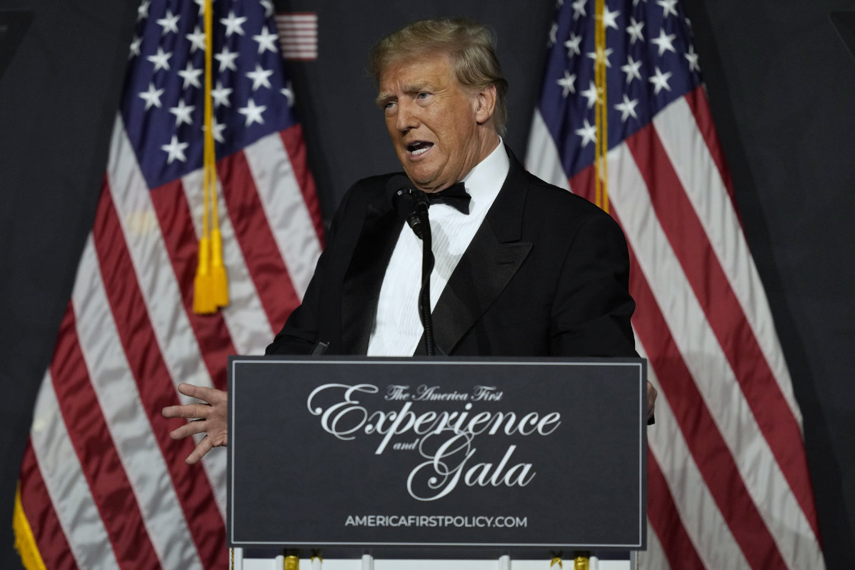 Former President Donald Trump speaks at Mar-a-Lago in Palm Beach, Fla. (AP/File)