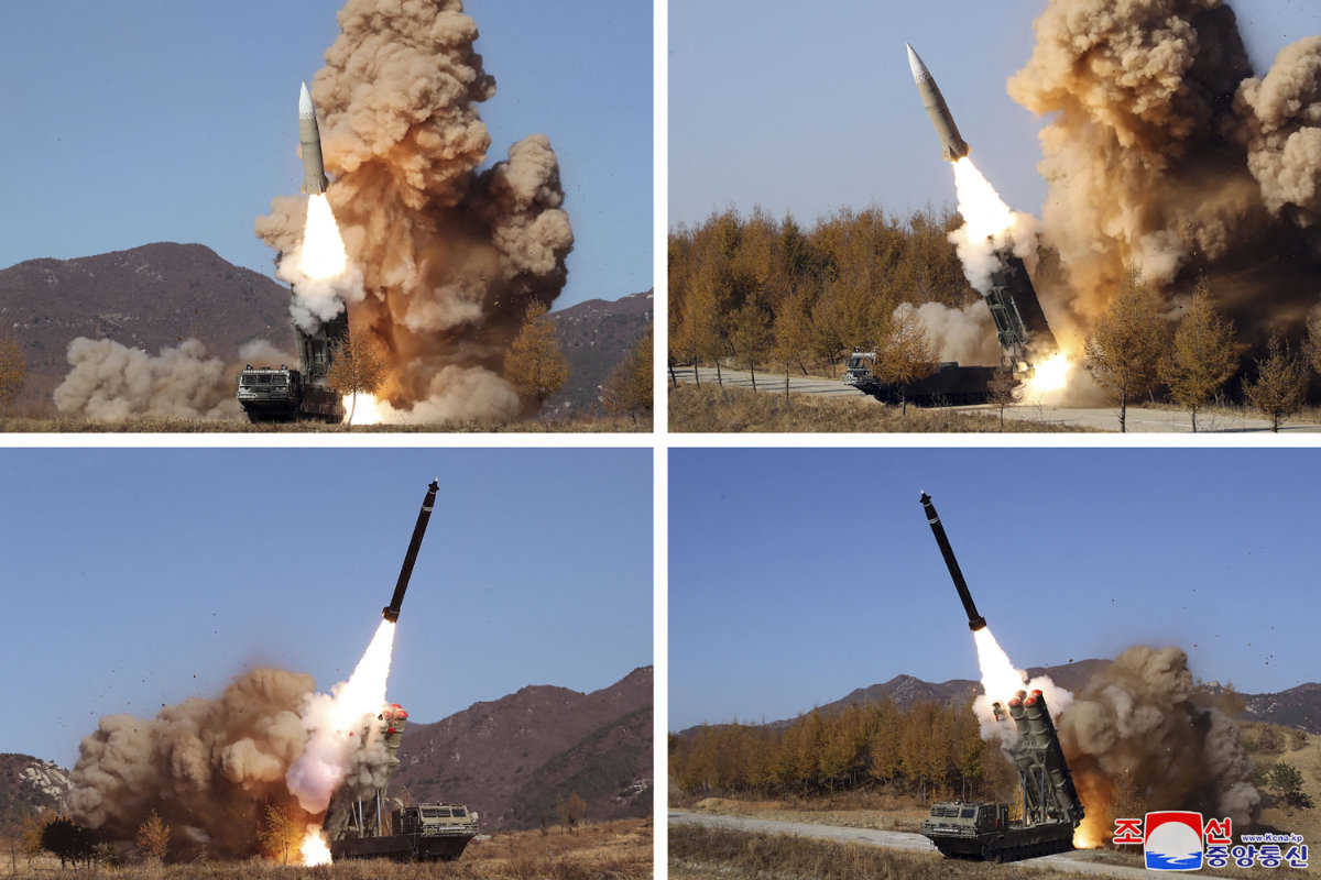 Combo images shows various missile tests performed by North Korea at undisclosed locations this month. (AFP)
