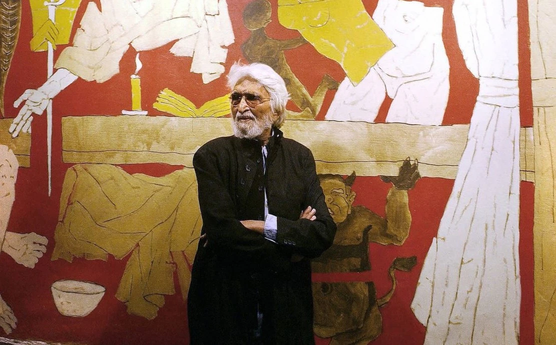 M.F. Husain was 84 years old when he painted ‘Fury’ in Dubai. (AFP)
