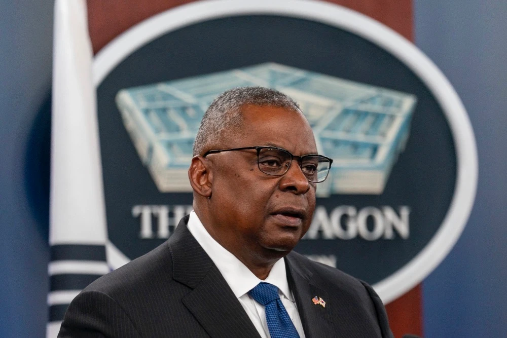 Austin did not answer a question about whether Russian forces were preparing to leave. (AP)