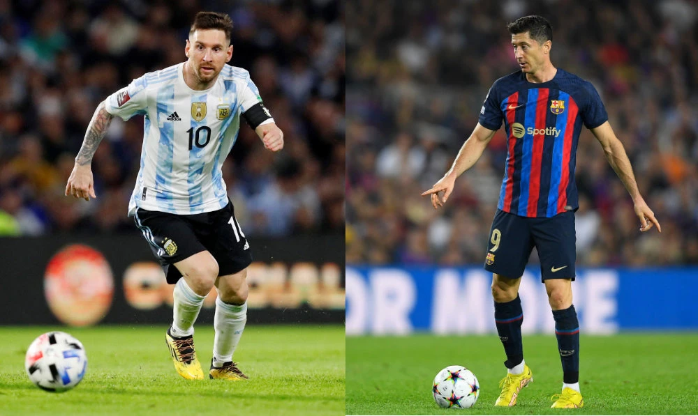 Argentinian Lionel Messi and Poland's Robert Lewandowski. (Reuters & AFP photos)